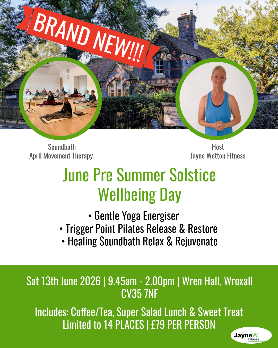Pre Summer Solstice Wellbeing Day - 9.45am Saturday 13th June, Wren Hall, Wroxall, Warwickshire