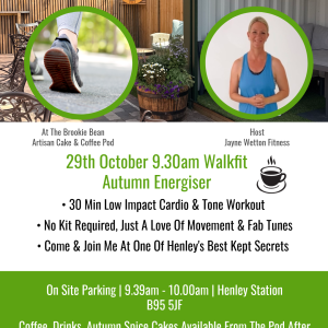 9.30am Thu 29th October Walkfit Autumn Energiser - Outdoor Event At The Brookie Bean, Henley in Arden